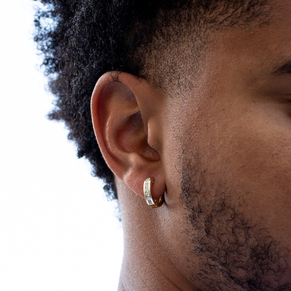 Small Gold Vermeil Sterling Silver Hoop Earrings - Picture 4 of 4